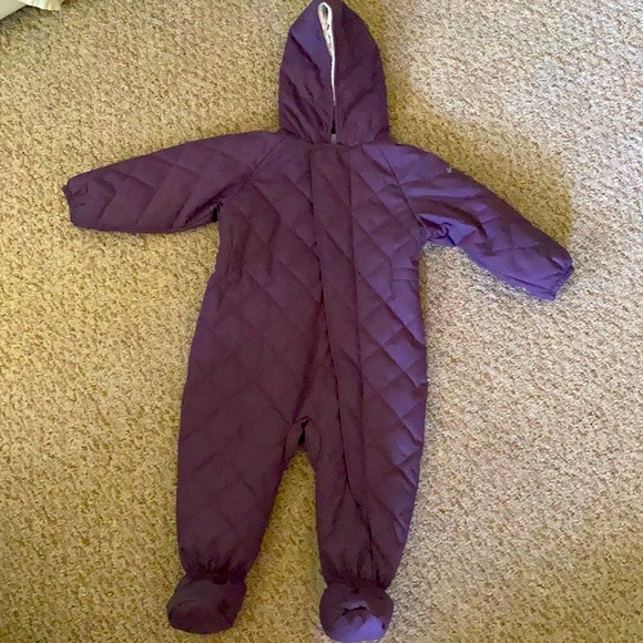 Columbia Baby Girl Purple Hooded One Piece Zip Up Snowsuit Size 18-24M - Picture 2 of 8